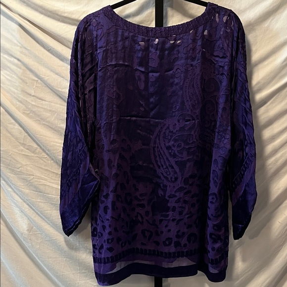 Chico's Rich Purple Women's Blouse (BG2) - Picture 3 of 4